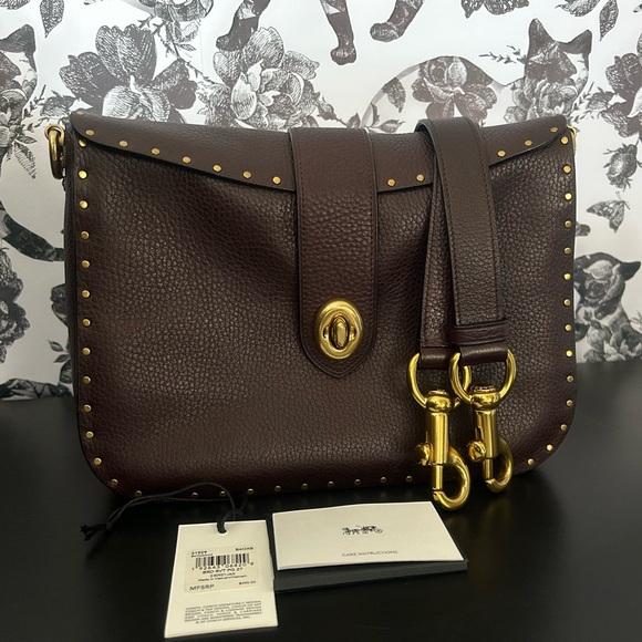 Coach Handbags - COACH PAGE 27 OXBLOOD WITH RIVETS GUC
